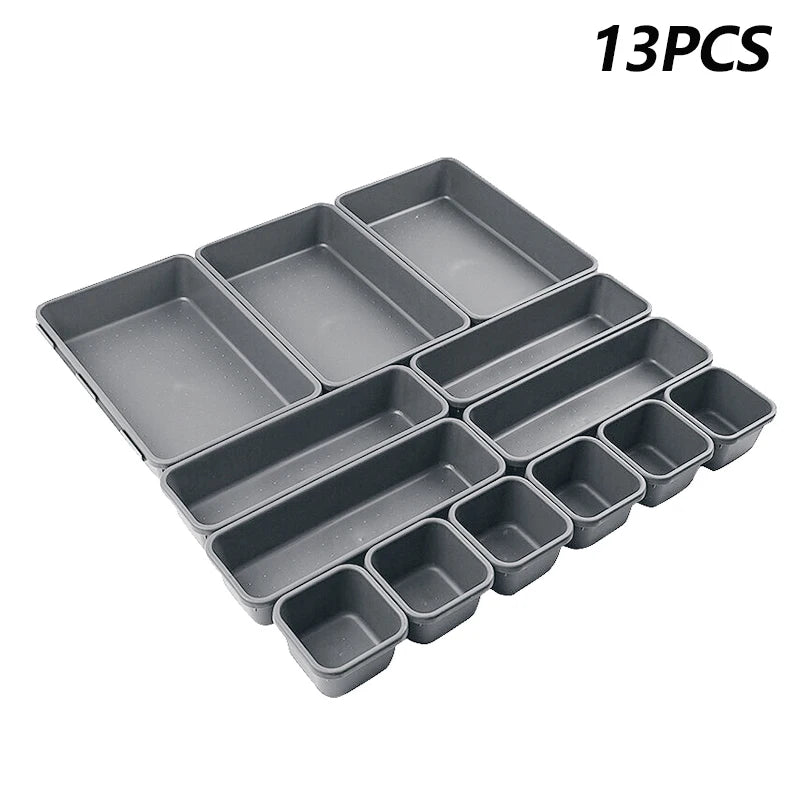 13Pcs Drawer Organizers Separator for Home Office Desk Stationery Storage Box for Kitchen Bathroom Makeup Organizer Boxes - 369 view