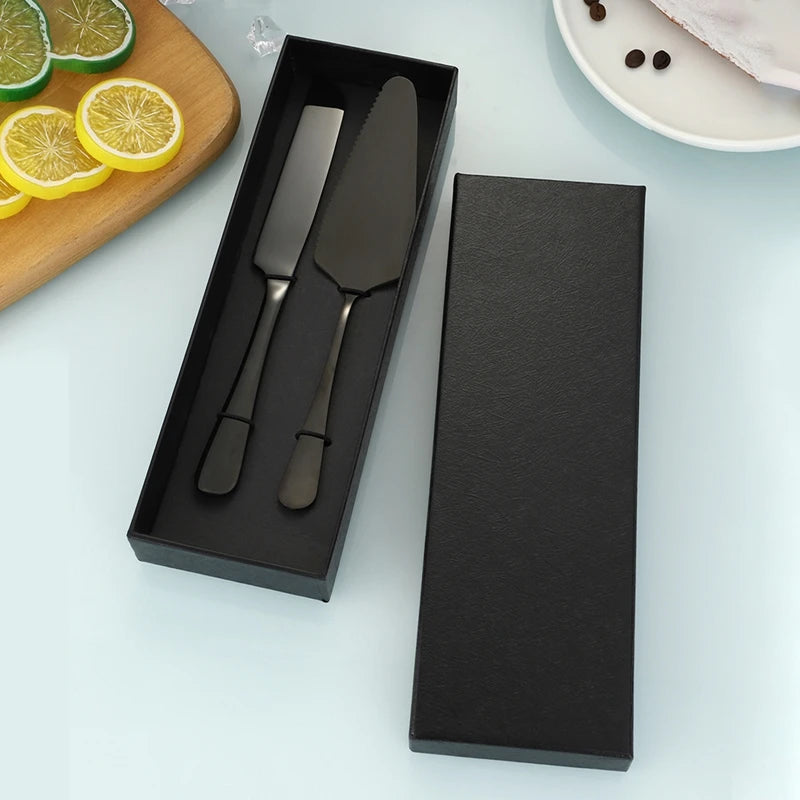 2Pcs Cake Knife Shovel Set Stainless Steel Tableware Kit Cake Cutting Tools Pie Pizza Spatula Wedding Birthday Party Supplies - 369 view