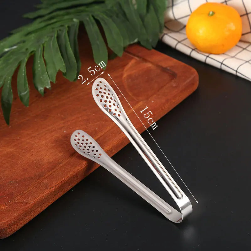 Dropshipping Stainless Steel Kitchen BBQ Tongs Non-stick Smart Grill Meat Clip Food Cooking Clamp Gold/Silver Accessories - 369 view