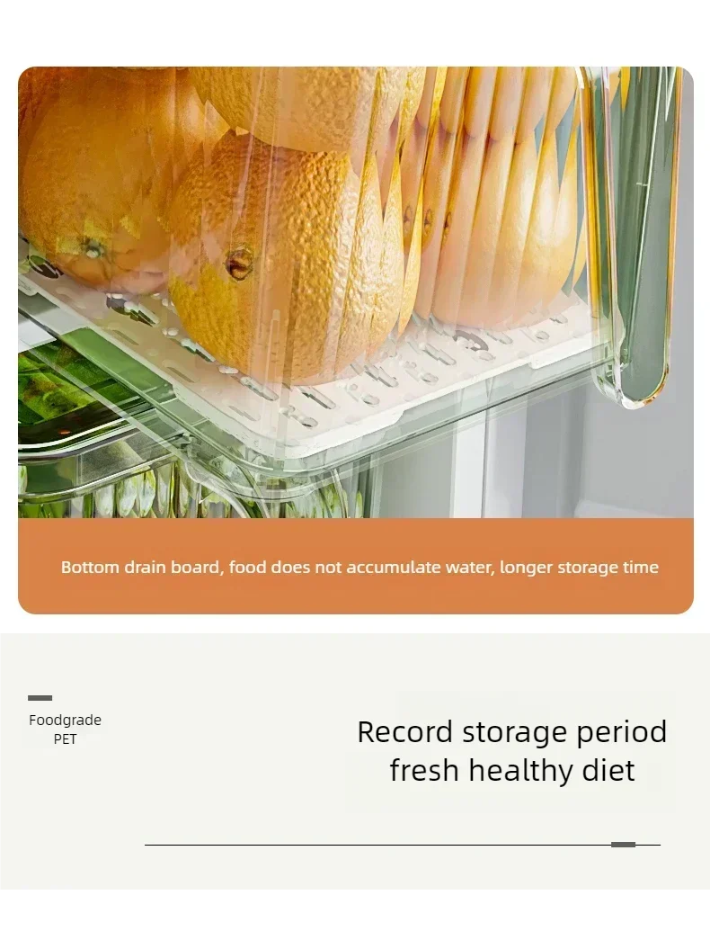 Caja de Almacenamiento para Refrigerador con Asa y Tapa – Apilable y Transparente