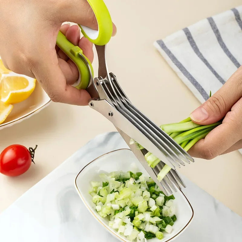 Tijeras de Cocina de Acero Inoxidable Multicapa – Cortador de Verduras y Hierbas