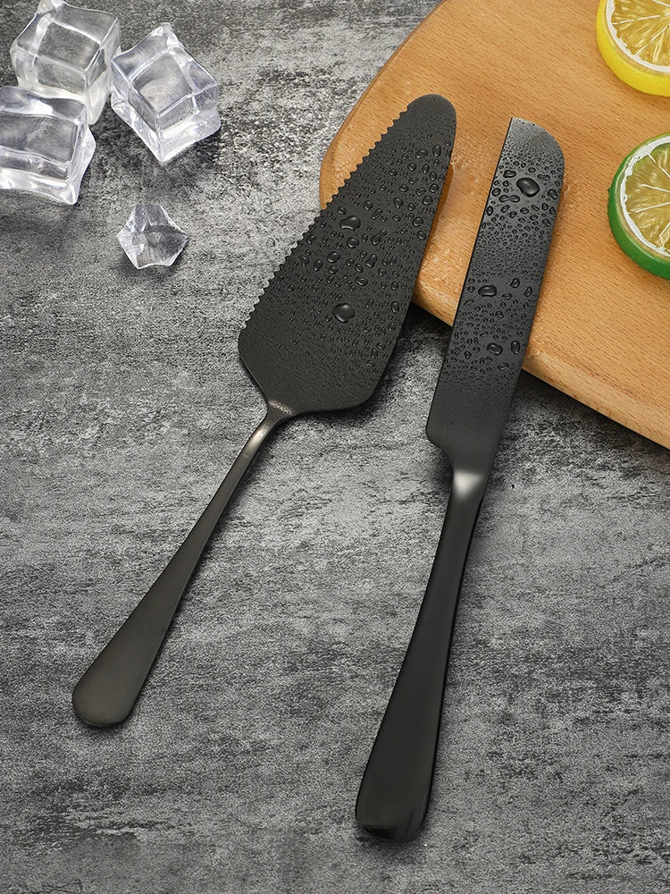2Pcs Cake Knife Shovel Set Stainless Steel Tableware Kit Cake Cutting Tools Pie Pizza Spatula Wedding Birthday Party Supplies - 369 view
