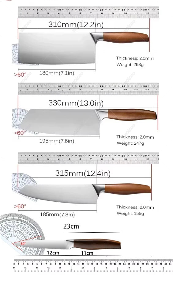 Cuchillo de Chef Japonés Profesional de Acero Inoxidable - 369 view