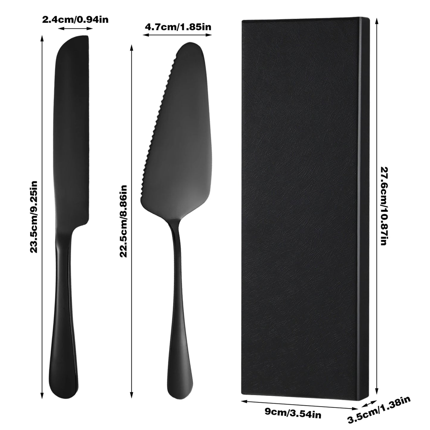 2Pcs Cake Knife Shovel Set Stainless Steel Tableware Kit Cake Cutting Tools Pie Pizza Spatula Wedding Birthday Party Supplies - 369 view