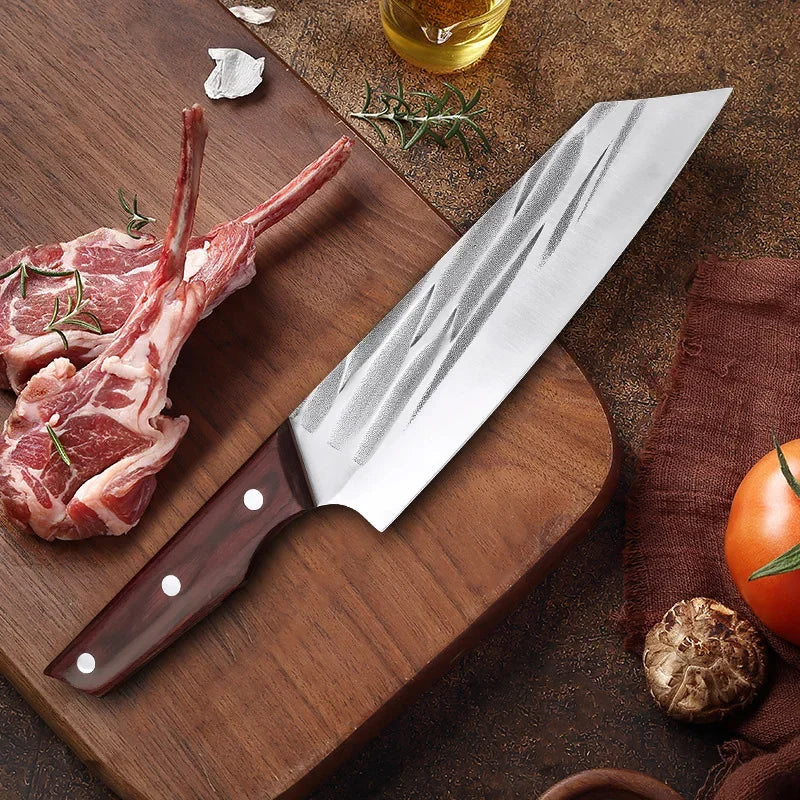 Cuchillo de Cocina Multiusos Forjado a Mano con Mango de Madera - 369 view