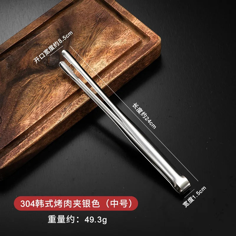 Dropshipping Stainless Steel Kitchen BBQ Tongs Non-stick Smart Grill Meat Clip Food Cooking Clamp Gold/Silver Accessories - 369 view