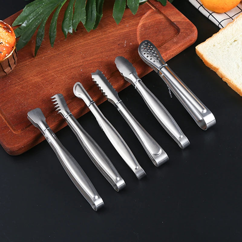 Dropshipping Stainless Steel Kitchen BBQ Tongs Non-stick Smart Grill Meat Clip Food Cooking Clamp Gold/Silver Accessories - 369 view