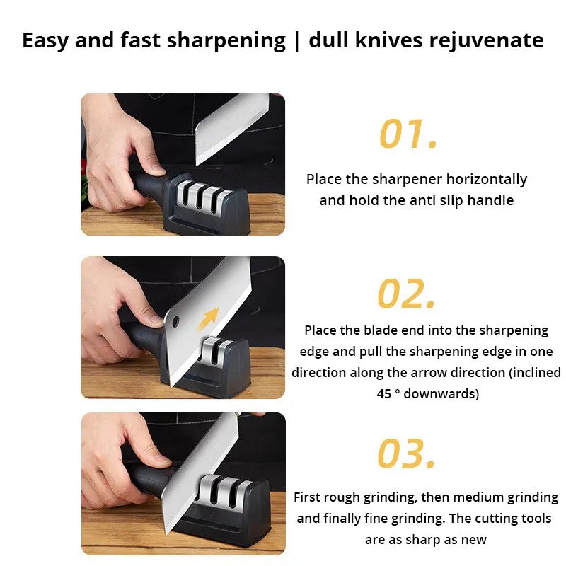 Afilador de Cuchillos de Tres Segmentos – Manual, Multifuncional y Ergonómico - 369 view