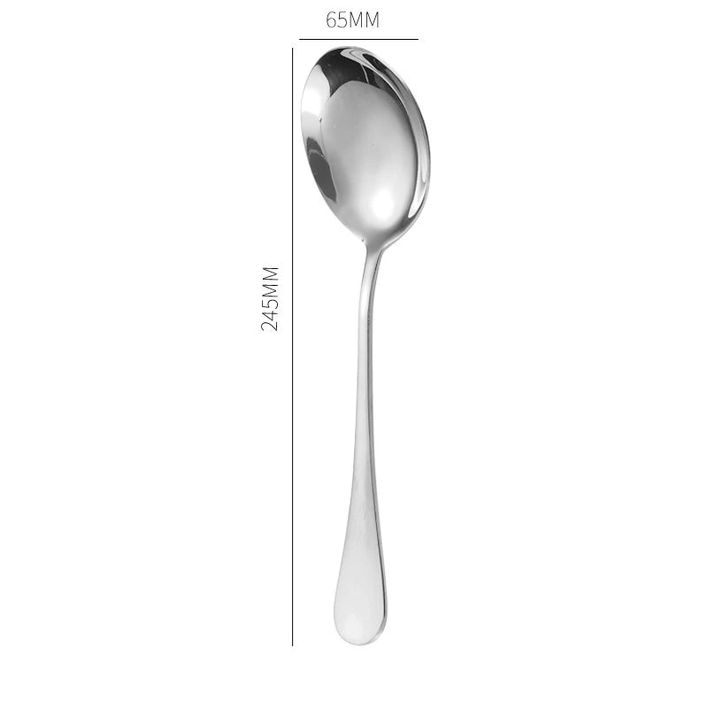 Stainless Steel Gold Korean Serving Spoon Tableware Soup Ladle Colander Fork Shovel Restaurant Public Cutlery Kitchen Utensil - 369 view