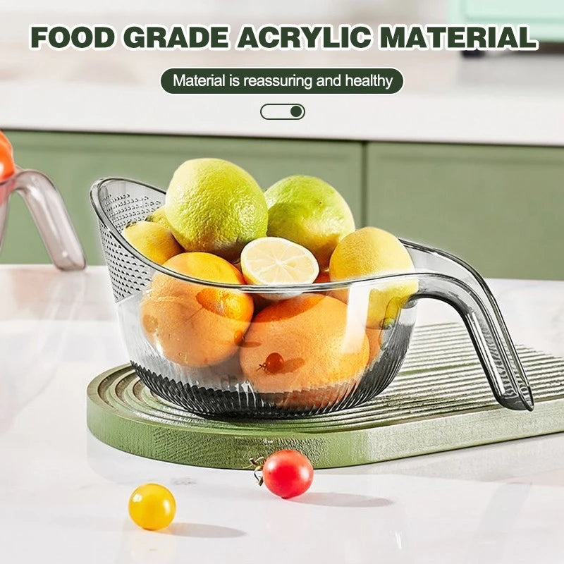 1PCS Multifunctional Rice Rinser Bowl Drainer Scoop Water Filter Cup Plastic Material For Washing Fruits Vegetables Draining - 369 view