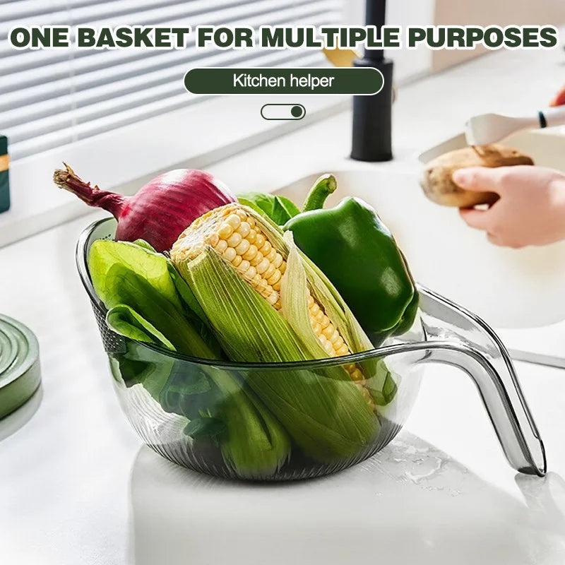 1PCS Multifunctional Rice Rinser Bowl Drainer Scoop Water Filter Cup Plastic Material For Washing Fruits Vegetables Draining - 369 view