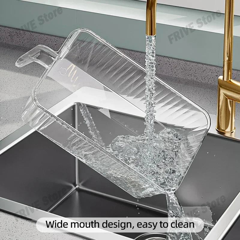 Caja de Almacenamiento para Refrigerador con Asa y Tapa – Apilable y Transparente