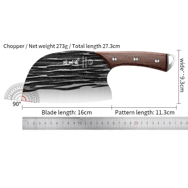 Cuchillo de Cocina Forjado a Mano – Acero Inoxidable, Mango de Madera, Ultra Afilado - 369 view