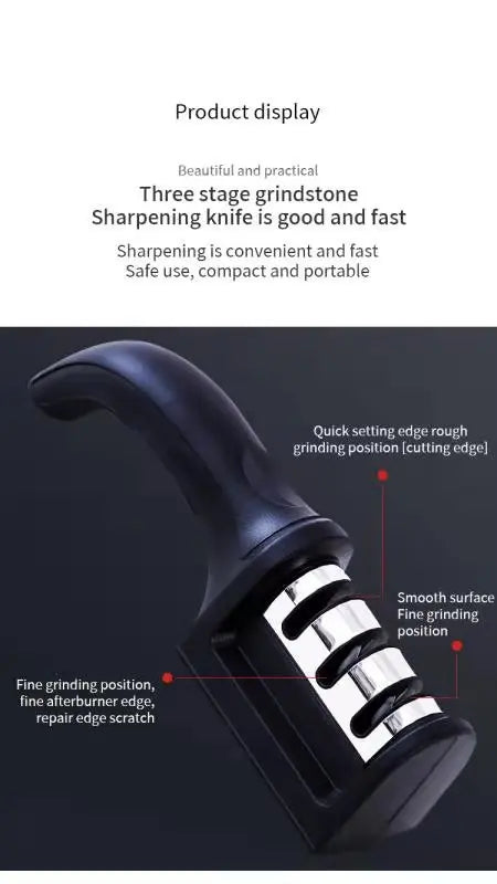 Afilador de Cuchillos de Tres Segmentos – Manual, Multifuncional y Ergonómico - 369 view