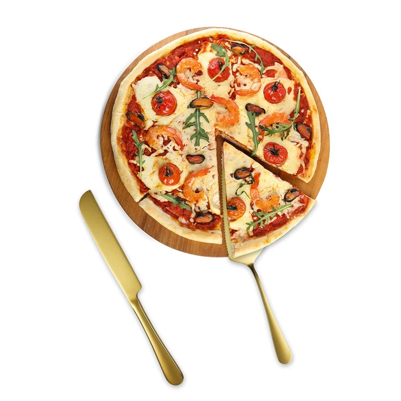 2Pcs Cake Knife Shovel Set Stainless Steel Tableware Kit Cake Cutting Tools Pie Pizza Spatula Wedding Birthday Party Supplies - 369 view