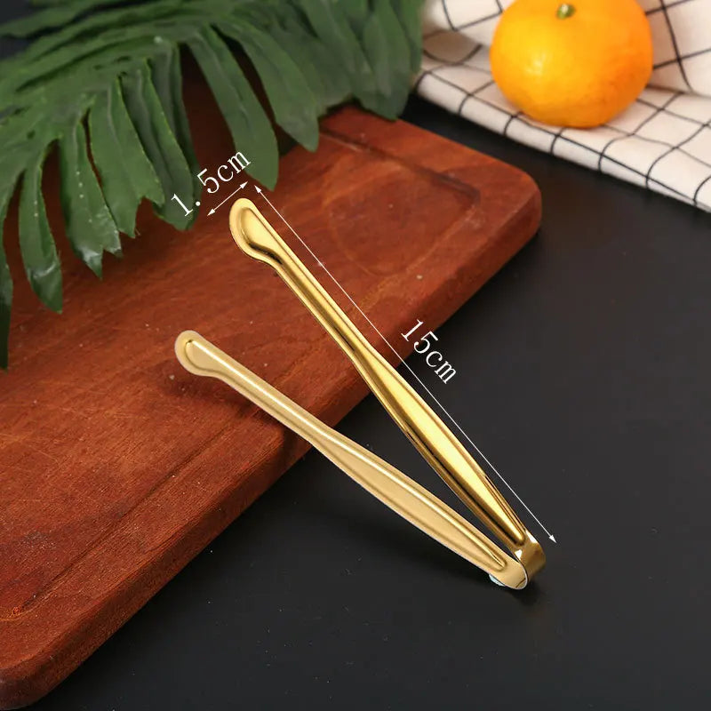Dropshipping Stainless Steel Kitchen BBQ Tongs Non-stick Smart Grill Meat Clip Food Cooking Clamp Gold/Silver Accessories - 369 view