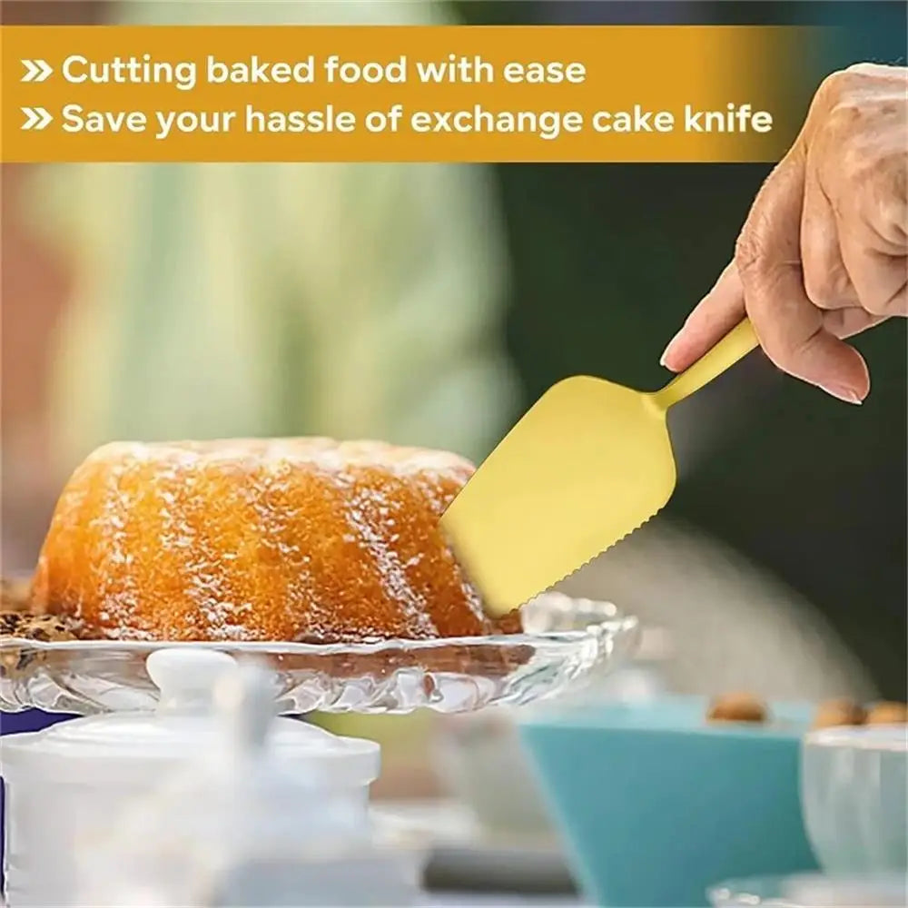 5-piece Stainless Steel Cake Shovel Knife Dessert Fork Set Pie Pizza Cheese Divider Knives Fruit Two Tooth Fork Baking Tools - 369 view