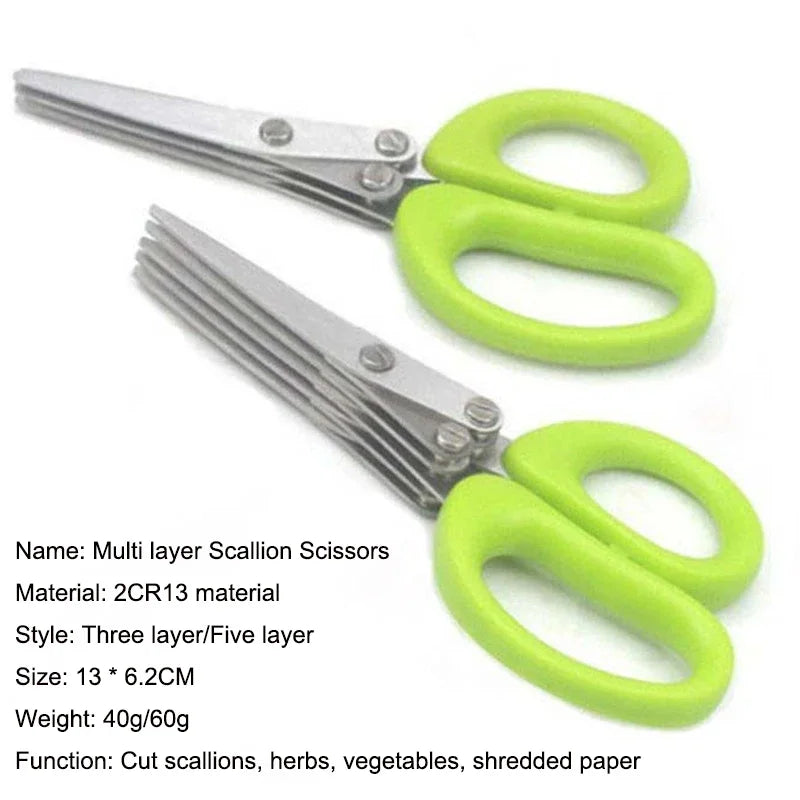 Tijeras de Cocina de Acero Inoxidable Multicapa – Cortador de Verduras y Hierbas