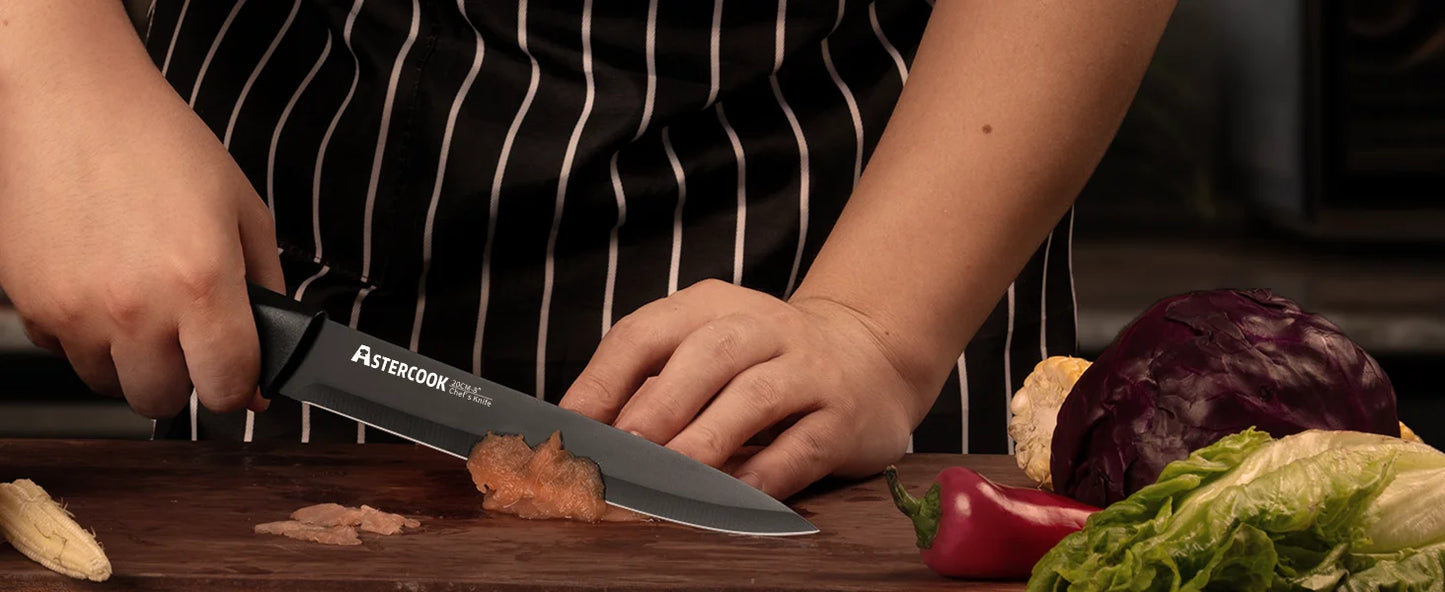 Astercook Kitchen Knife Set with Built-in Sharpener Block, Dishwasher Safe, 15 Pieces German Stainless Steel Knife Block Set - 369 view
