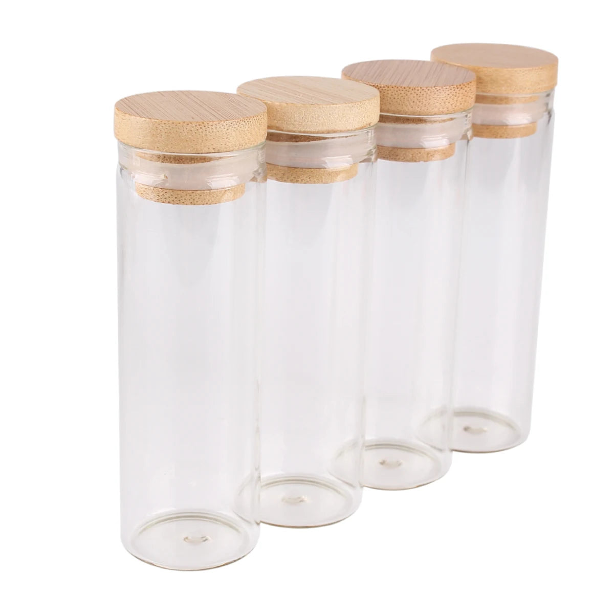 5pcs Dia 30mm 10-50ml Glass Bottles Glass Jars with bamboo caps Potion bottles Spice Jars Wishing bottles for Art Craft