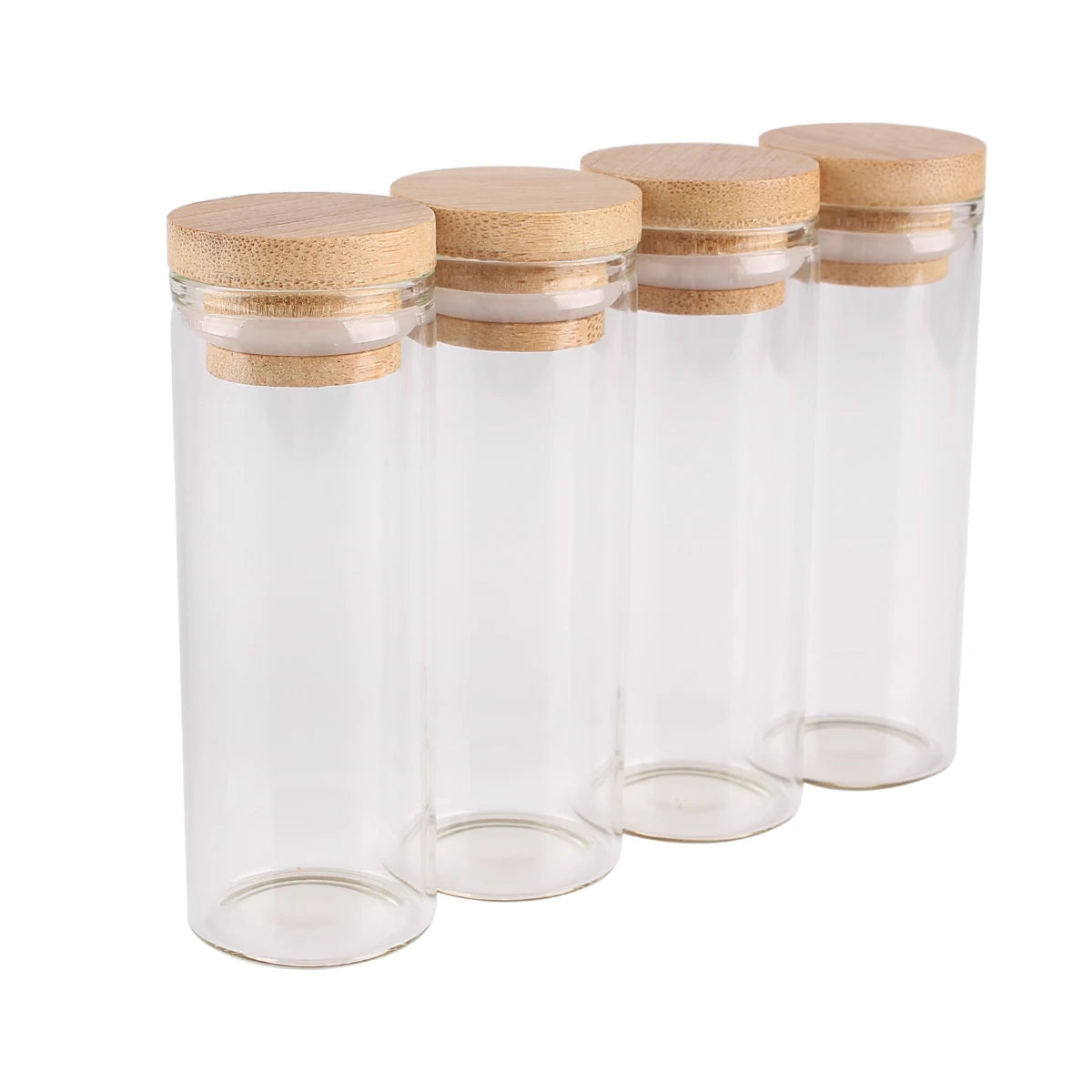 5pcs Dia 30mm 10-50ml Glass Bottles Glass Jars with bamboo caps Potion bottles Spice Jars Wishing bottles for Art Craft