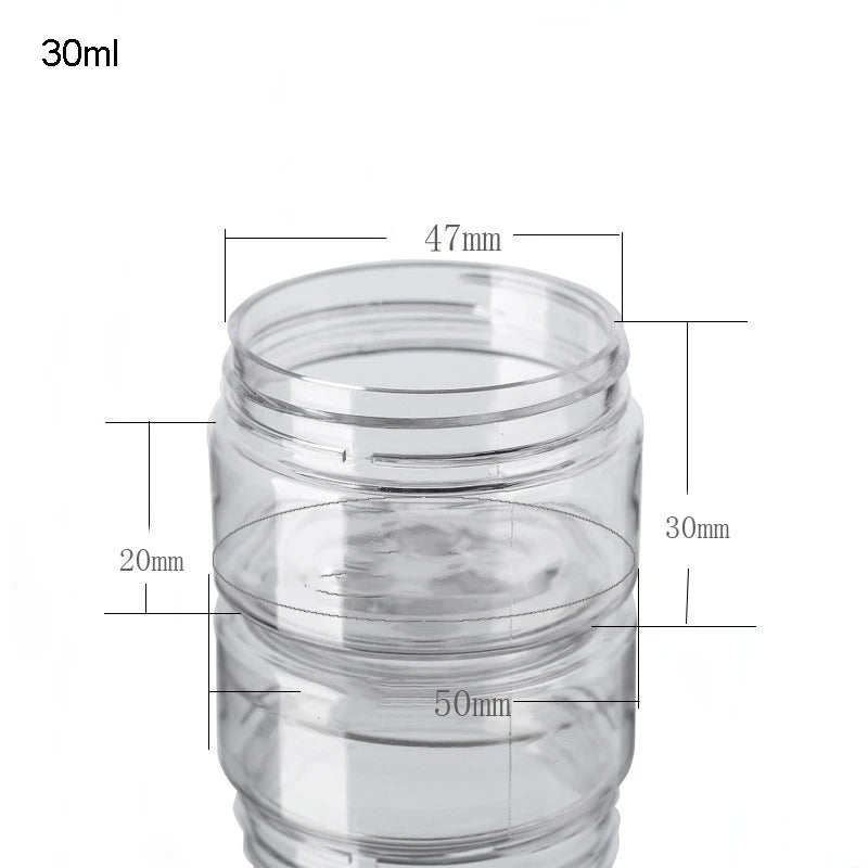 20Pcs 30/50/60/80/120/150ml Storage Jars With Lids Aluminum Round Canister Empty Plastic Cosmetic Jars Food Travel Bottle Pot