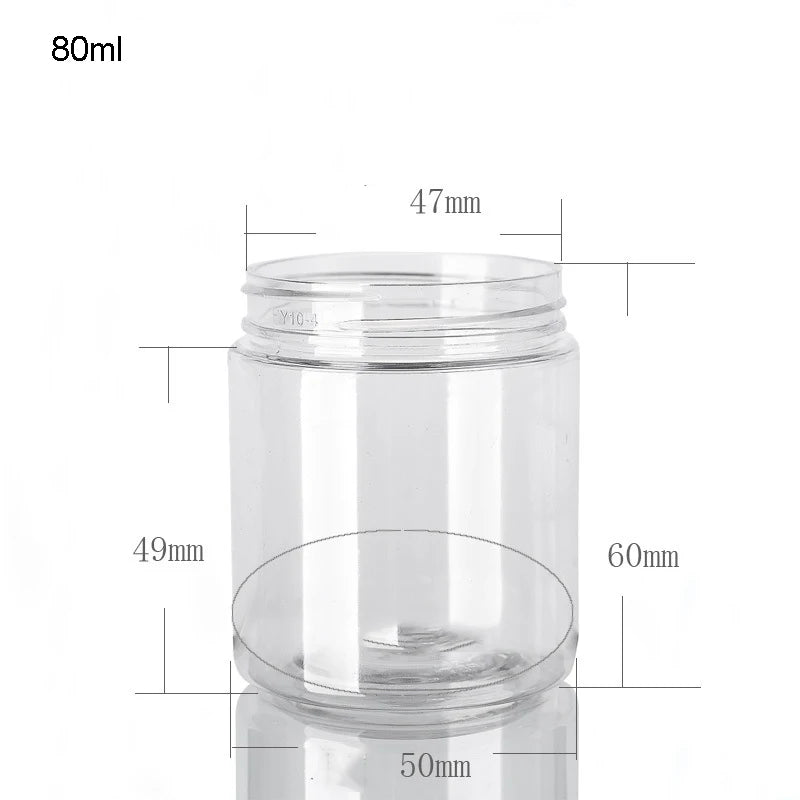 20Pcs 30/50/60/80/120/150ml Storage Jars With Lids Aluminum Round Canister Empty Plastic Cosmetic Jars Food Travel Bottle Pot