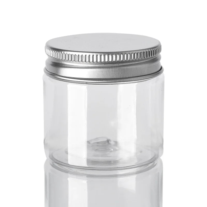 20Pcs 30/50/60/80/120/150ml Storage Jars With Lids Aluminum Round Canister Empty Plastic Cosmetic Jars Food Travel Bottle Pot