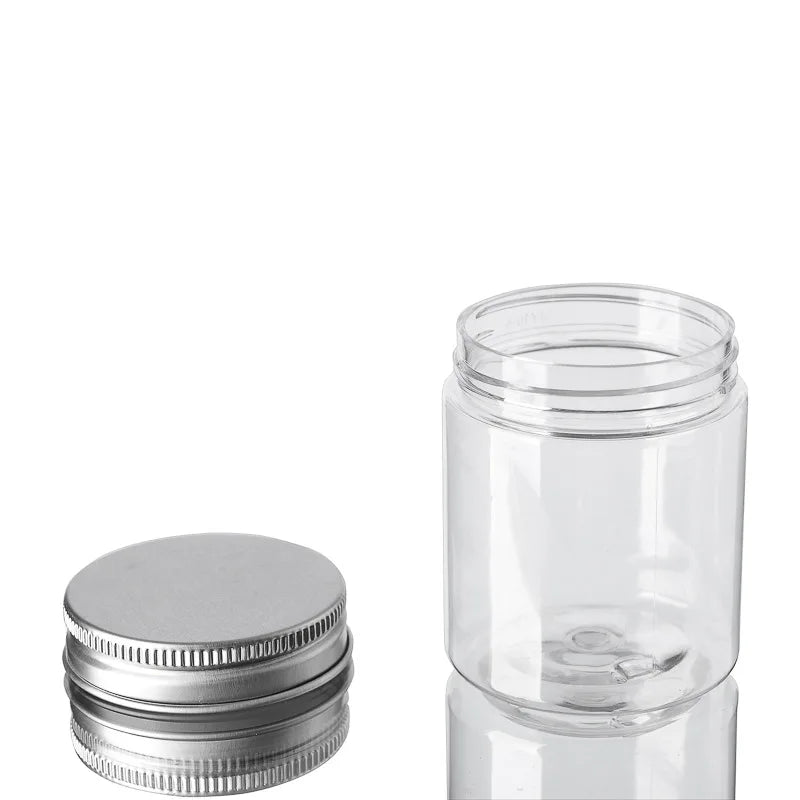 20Pcs 30/50/60/80/120/150ml Storage Jars With Lids Aluminum Round Canister Empty Plastic Cosmetic Jars Food Travel Bottle Pot