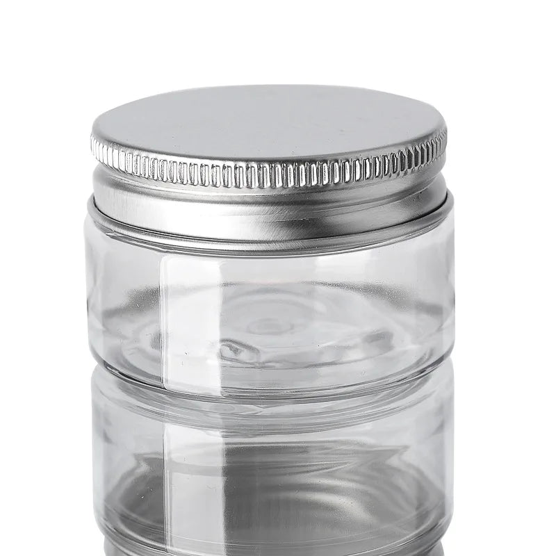 20Pcs 30/50/60/80/120/150ml Storage Jars With Lids Aluminum Round Canister Empty Plastic Cosmetic Jars Food Travel Bottle Pot