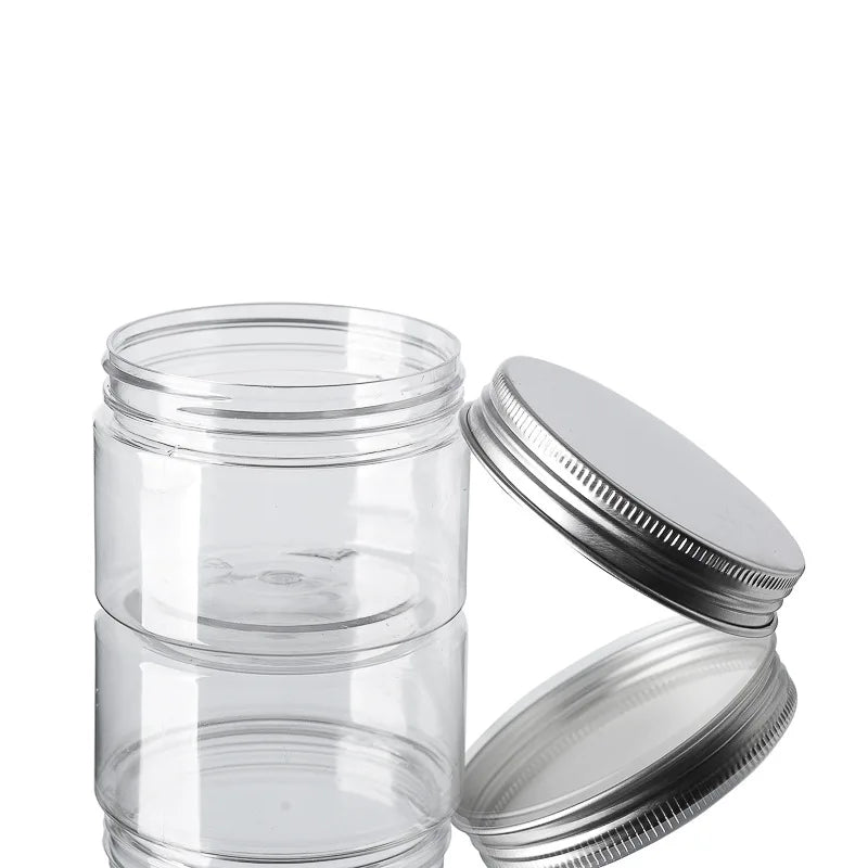20Pcs 30/50/60/80/120/150ml Storage Jars With Lids Aluminum Round Canister Empty Plastic Cosmetic Jars Food Travel Bottle Pot
