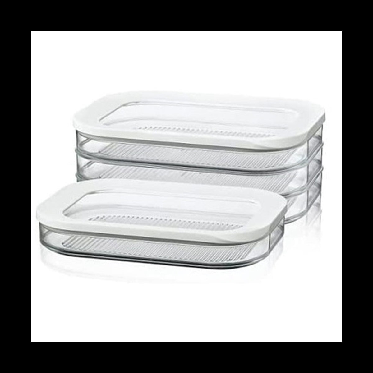 Caja de Almacenamiento de 1.6L con 3 Niveles para Carne – Tapa Hermética y Apta para Lavavajillas