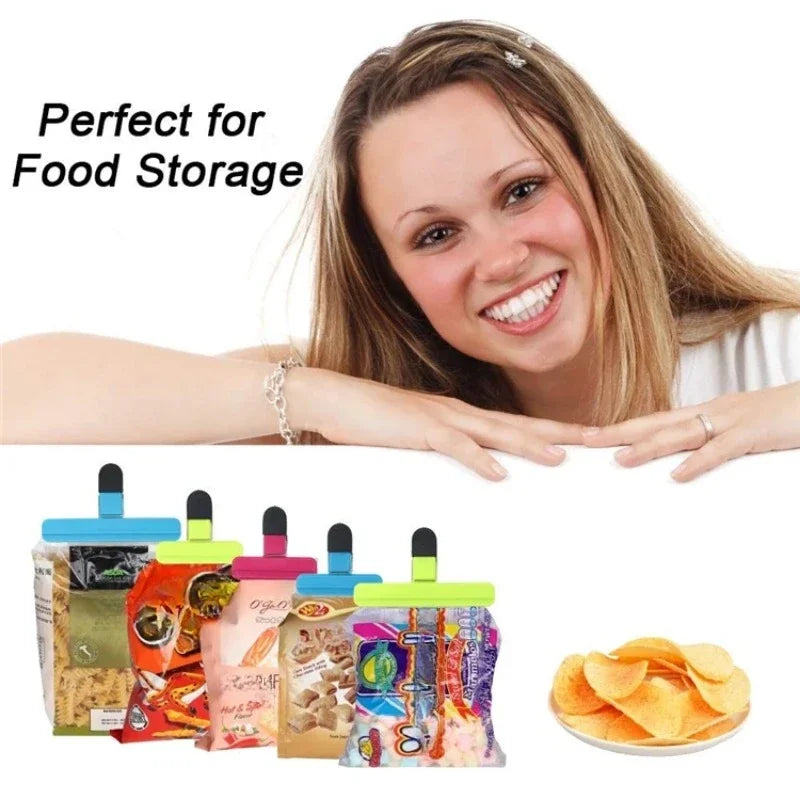 Portable Bag Clips Kitchen Storage Food Snack Seal Sealing Bag Clips Sealer Clamp Plastic Tool Kitchen Organization Accessories