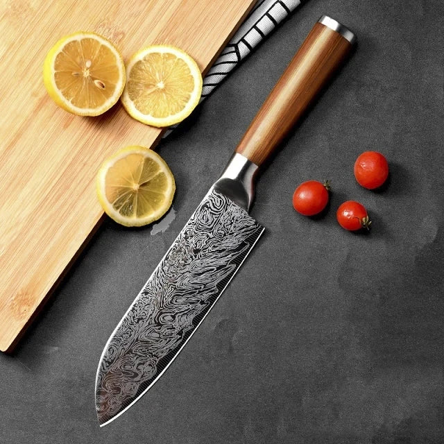 Juego de Cuchillos de Acero Damasco – Chef Profesional, Ideal para Carne y Verduras - 369 view