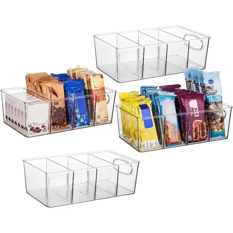 Caja Organizadora Transparente para Refrigerador – Almacenamiento con Divisor