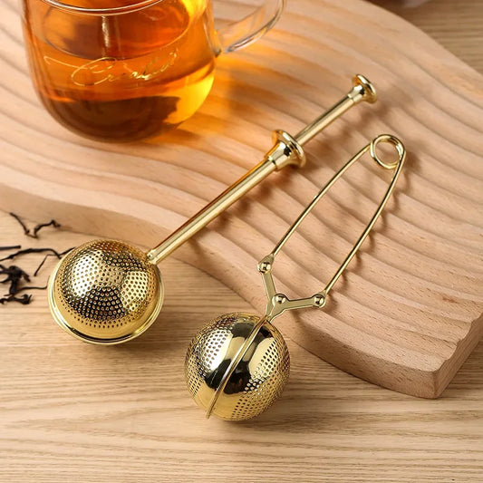 Press Type 304 Stainless Steel Tea Ball Infuser Retractable Metal Coffee Powder Cha Strainer Kitchen Diffuser Sieve For Spice - 369 view