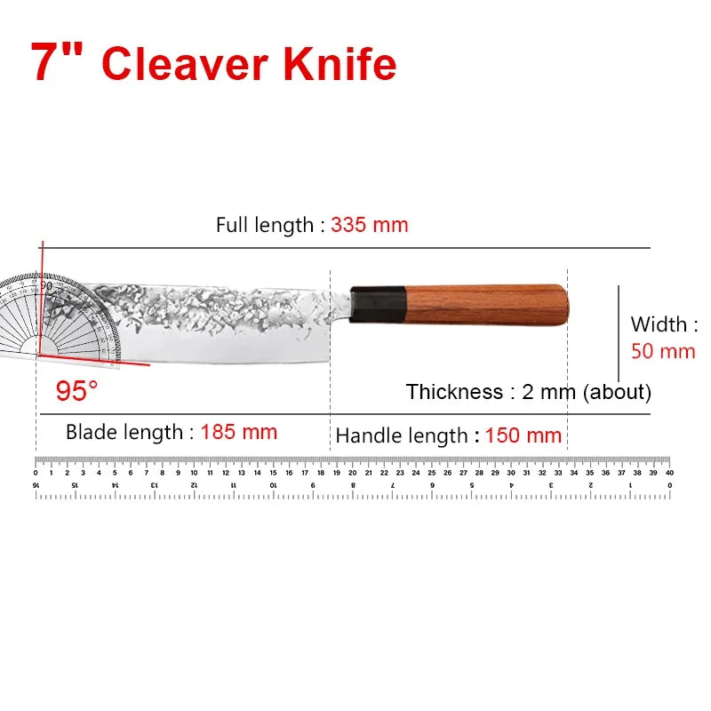 Wood Handle Kitchen Knives Slicing Meat Chopping Vegetables Butcher Boning Chef Knife Fish Meat Cleaver Knife Hand Forged Blade