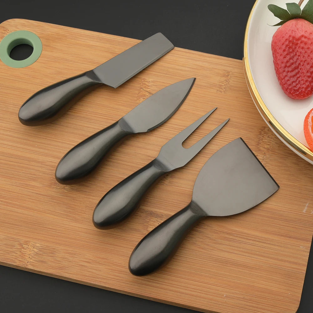 6Pcs Matte Gold Mini Knife Fork Chisel For Butter Cheese Slicer Cutter Stainless Steel Cutlery Tool Kitchen Gadget
