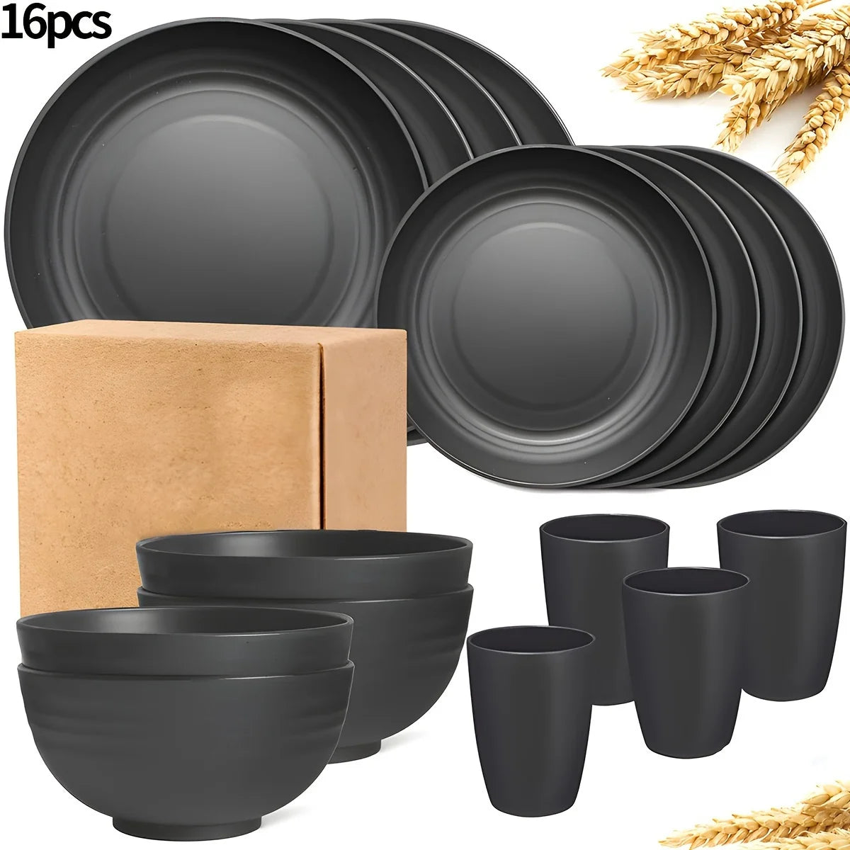 16/32pcs Tableware Set, Include Plates, Bowls Cups For Home Family Day Camping Picnic Party, Kitchen Supplies - 369 view