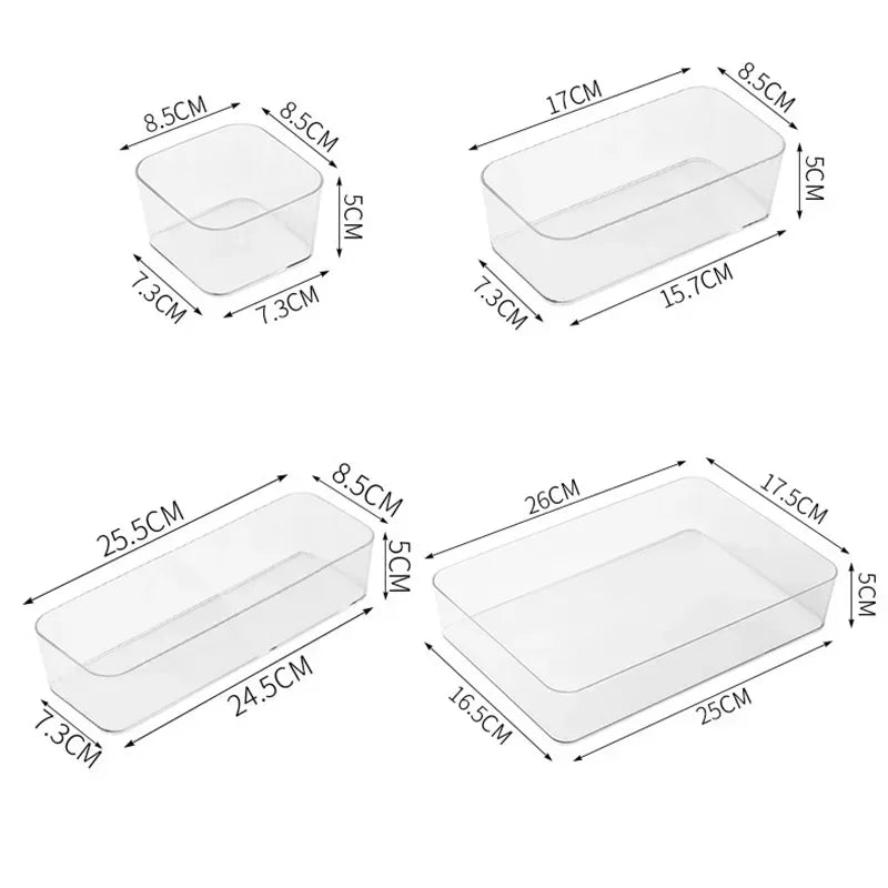 Caja Organizadora Transparente de Plástico – Almacenamiento para Escritorio y Tocador