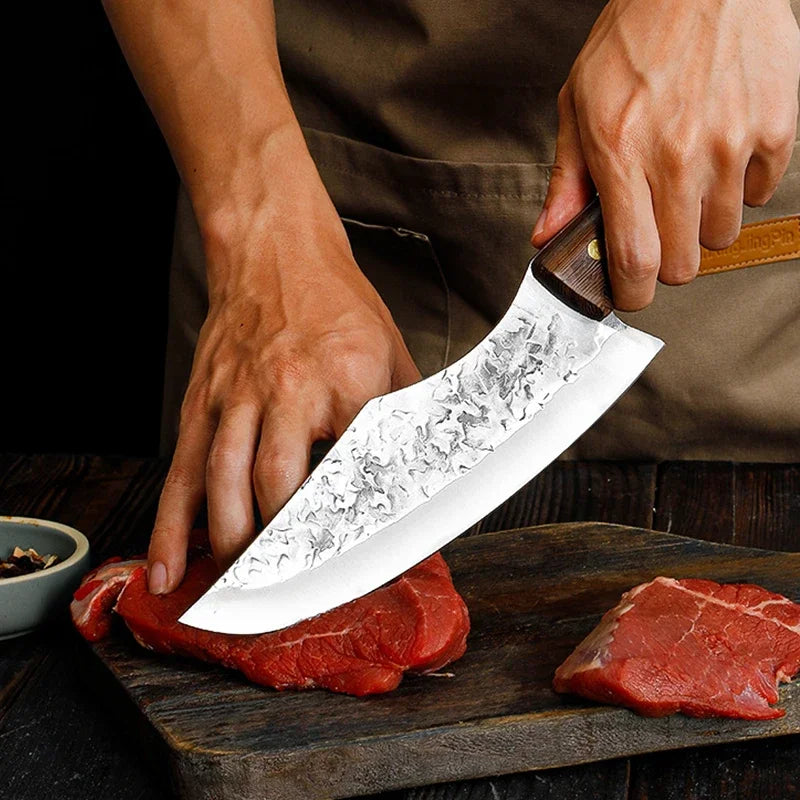Cuchillo de Carnicero con Funda – Mango de Madera, Ideal para BBQ y Cocina - 369 view