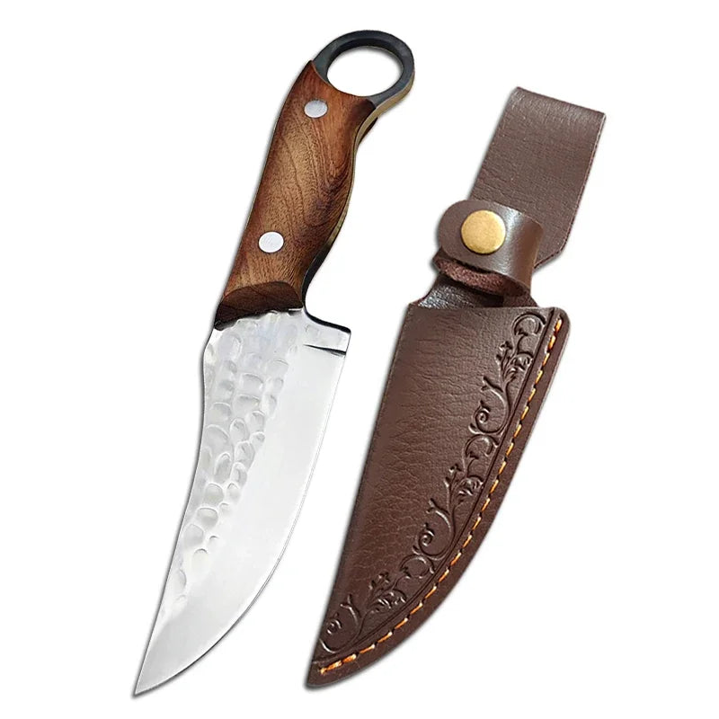 Cuchillo de Carnicero Forjado – Full Tang, Mango de Madera, Ideal para Carne y Pescado - 369 view