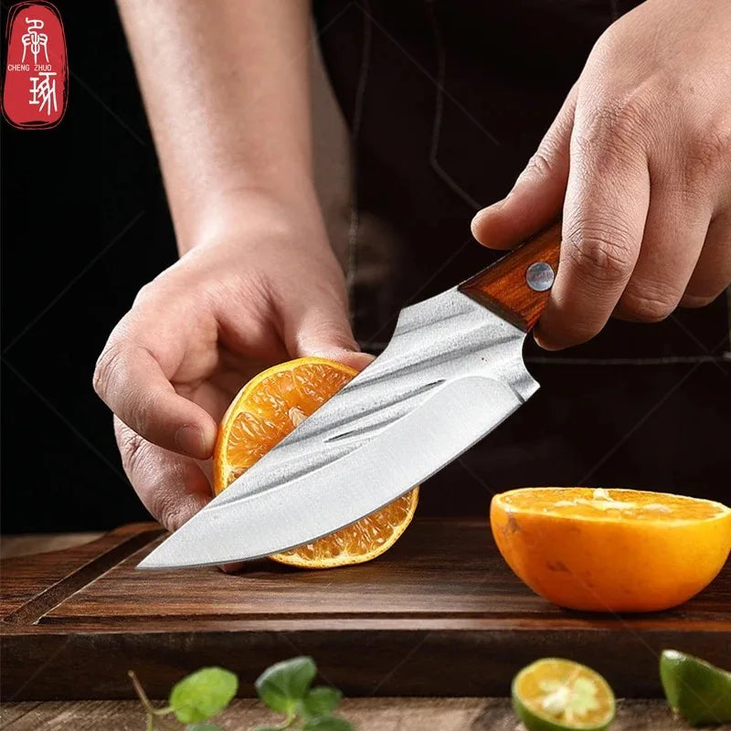 Cuchillo de Carnicero Forjado – Acero Inoxidable, Mango de Madera, Full Tang - 369 view