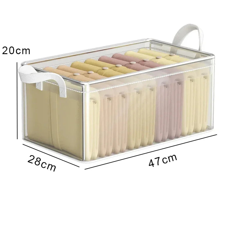 Cesta de Almacenamiento Transparente de PVC con Marco de Acero Inoxidable – Organizador Impermeable para Ropa y Armario