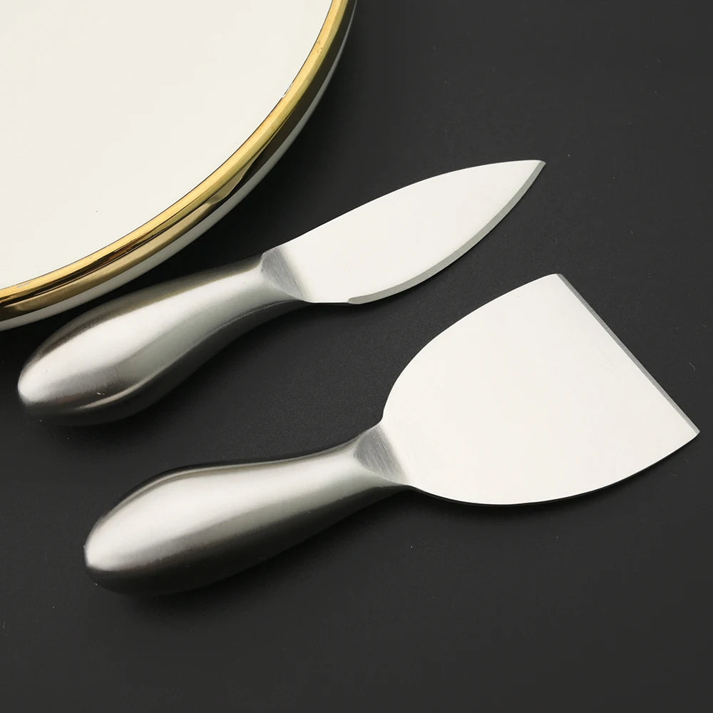 6Pcs Matte Gold Mini Knife Fork Chisel For Butter Cheese Slicer Cutter Stainless Steel Cutlery Tool Kitchen Gadget