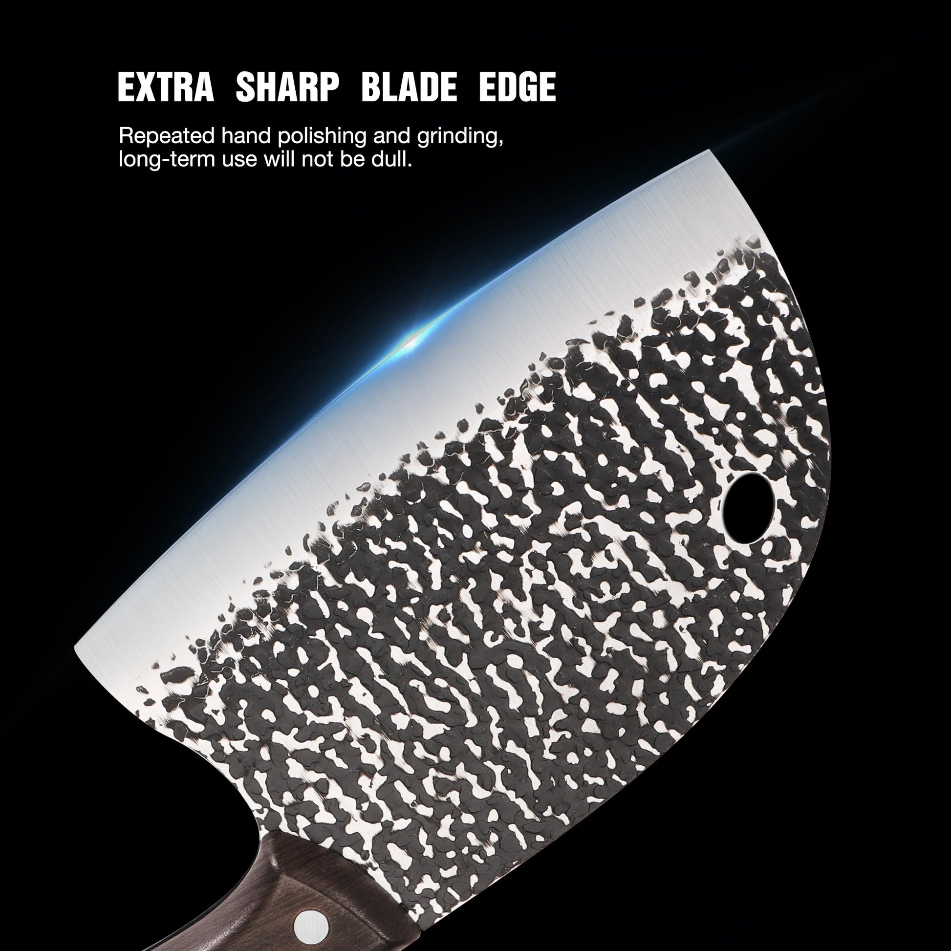 Cuchillo de Carnicero Forjado – Acero Inoxidable, Mango de Madera, Hecho a Mano - 369 view