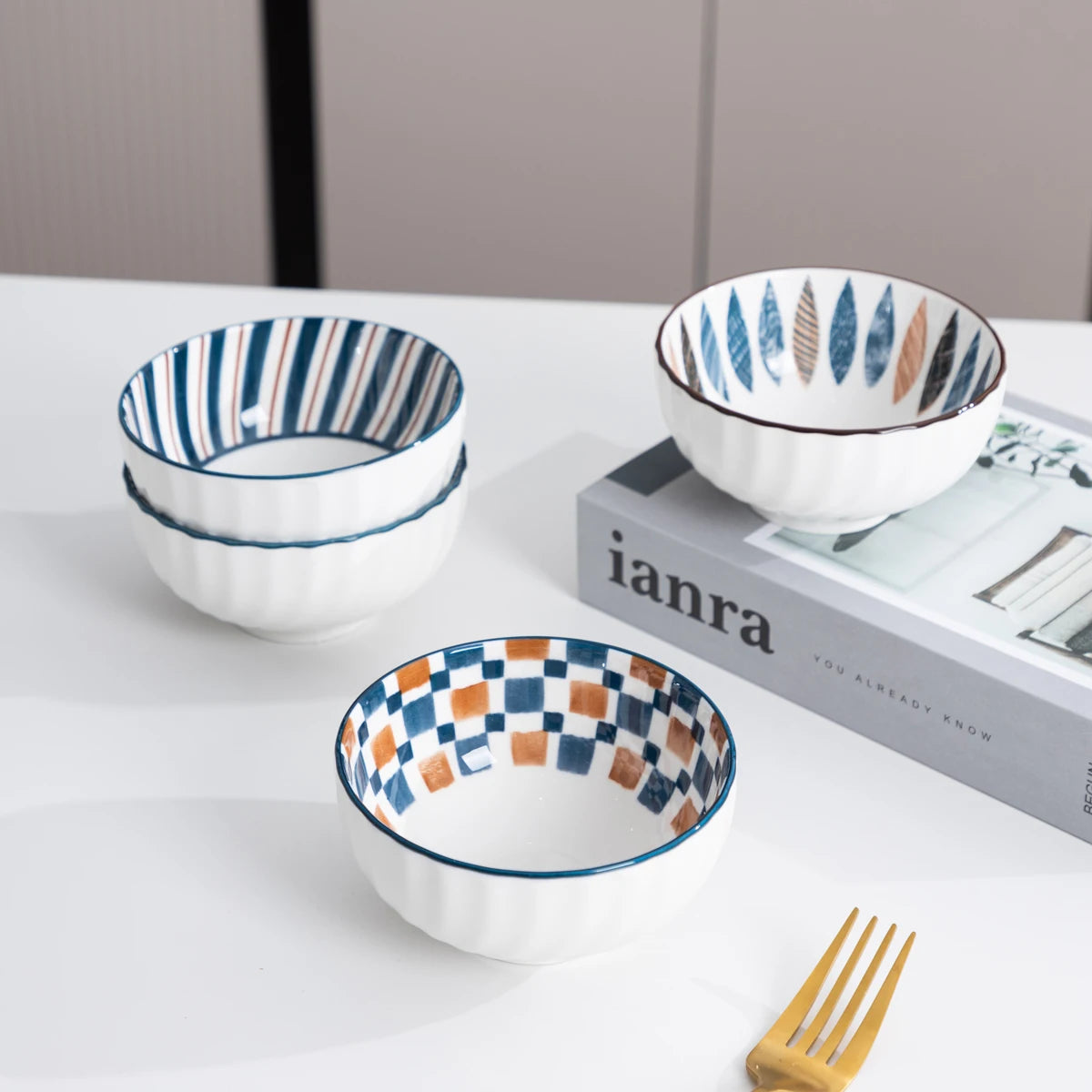 Juego de 6 Tazones de Cerámica – Estilo Japonés en Porcelana Premium
