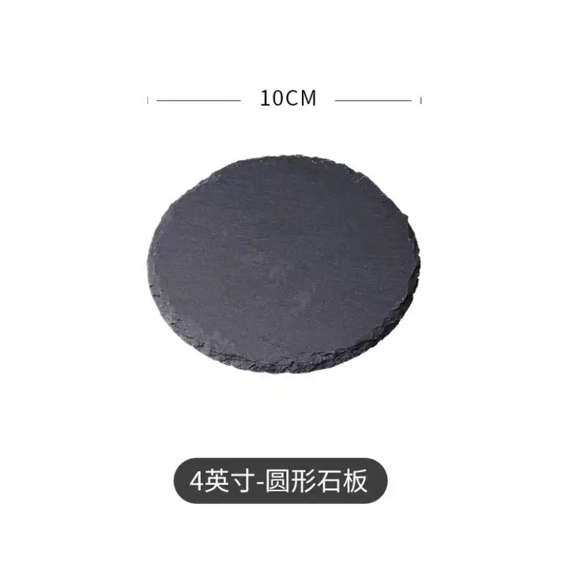 Plato de Pizarra Negra Estilo Japonés y Coreano – Ideal para Sushi y Postres