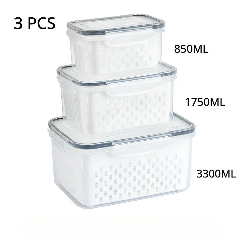Set de Cajas de Almacenamiento para Refrigerador – Organizadores de Frutas y Verduras