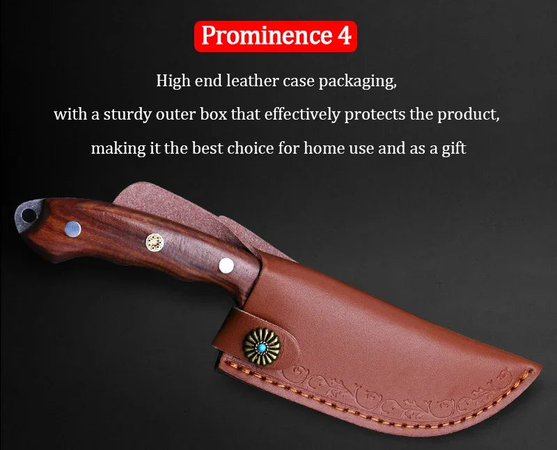 Cuchillo de Carnicero Forjado – Mango de Madera, Ideal para Cortar y Deshuesar Carne - 369 view